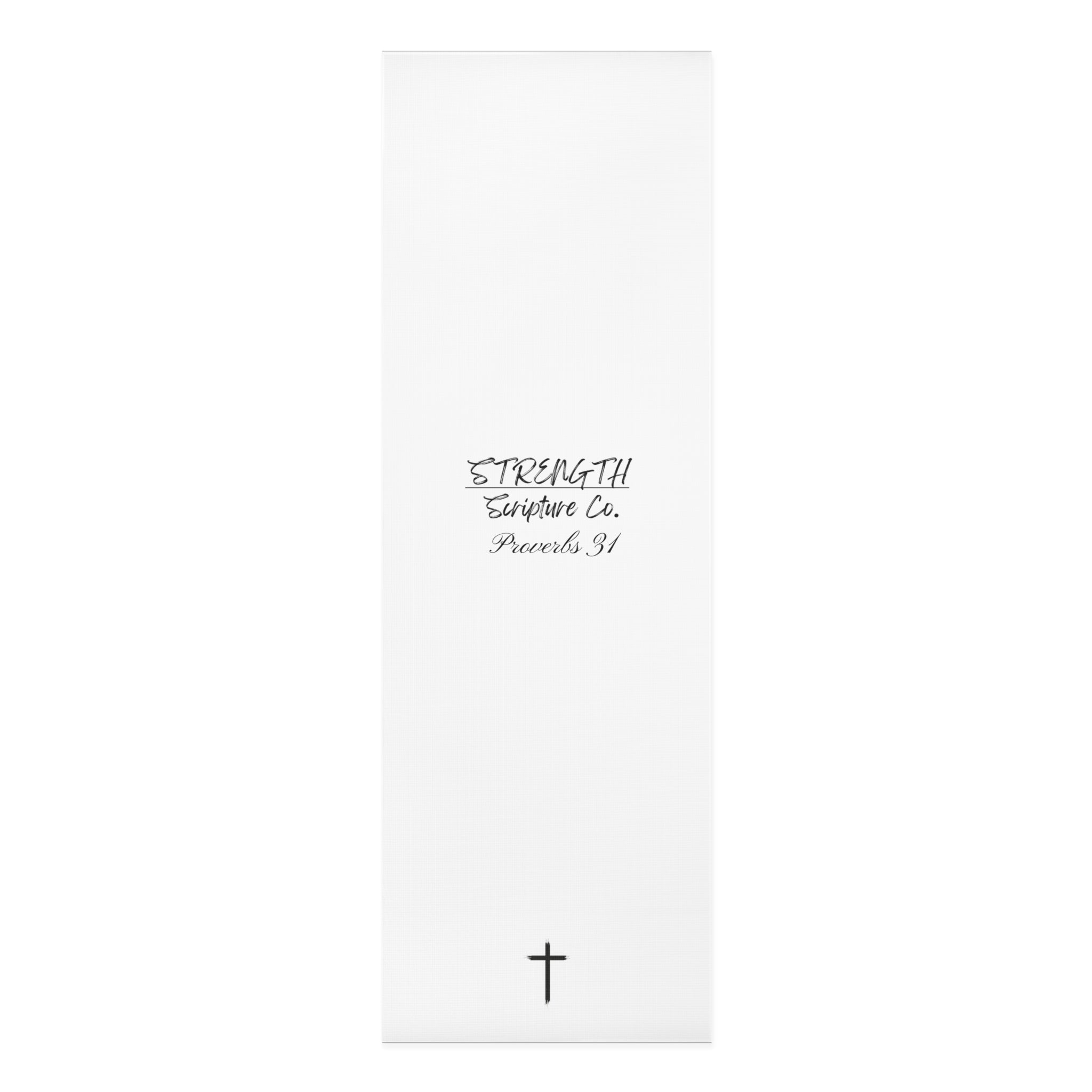 Strength Scripture Foam Yoga Mat — Proverbs 31 Christian Cross Mat