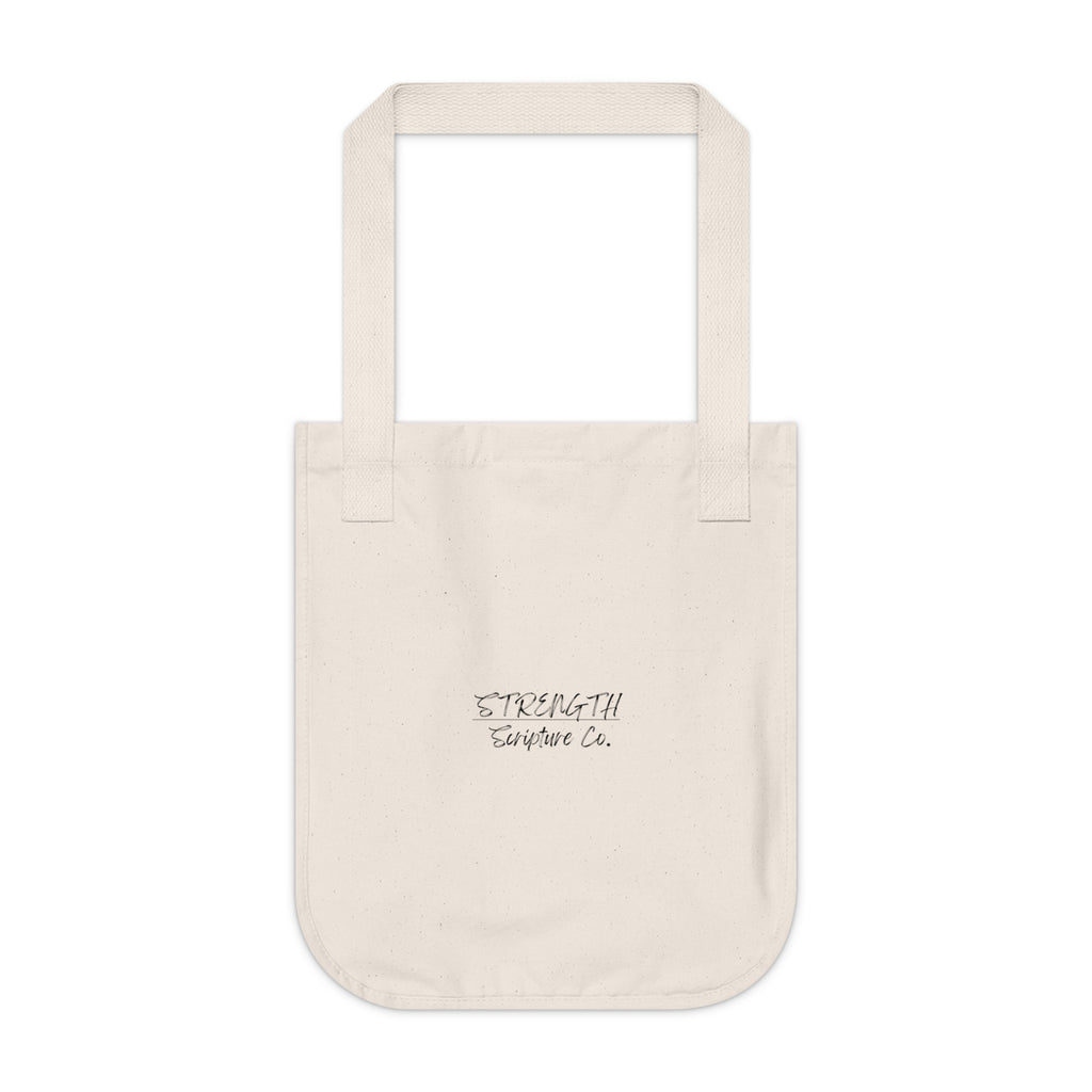 Cross Brushstroke Canvas Tote — Organic Cotton Christian Tote Bag
